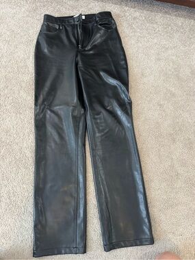 Abercrombie & Fitch Black Faux Leather High-Rise Pants